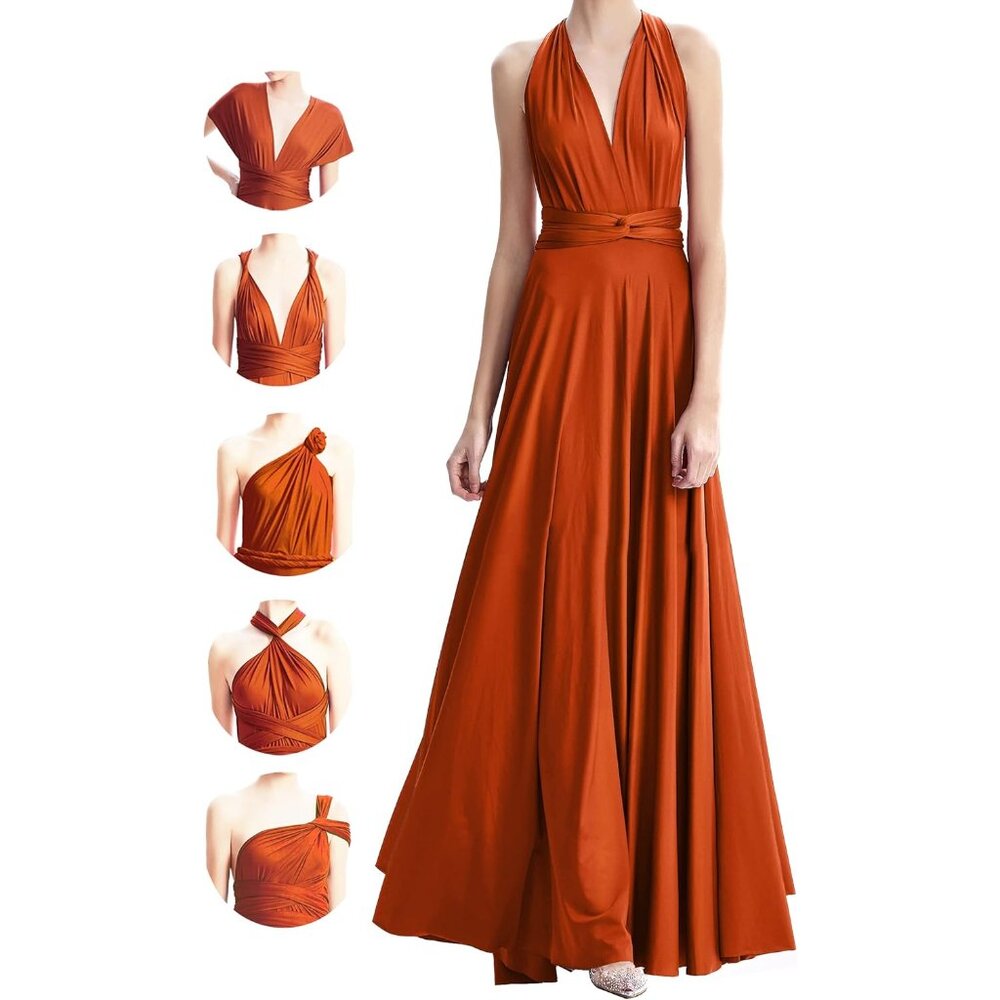 Women Infinity Dresses For Bridesmaids Vintage Long Wrap Multiway Maxi